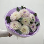 7 бело-лиловых георгин с эвкалиптом фото 2